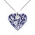 Ceramic Puebla-Style Blue Floral Heart Pendant Necklace 'True Blue'