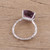 Rhodium Plated Amethyst Single-Stone Ring from India 'Fascinating Glamour'