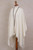 Cream 100 Baby Alpaca Wool Suede Trimmed Fringed Ruana 'Dreamy Cloud'