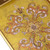 Gold-Tone Floral Reverse Painted Glass Tray from Peru 'Regal Petals'