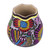 Colorful Bird and Flowers Hand Painted Gourd Desk Accessory 'Whistle While You Work'