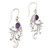 Amethyst and Sterling Silver Dangle Earrings from Bali 'By the Wind'