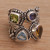 Multi-Gemstone and Sterling Silver Cocktail Ring from Bali 'Temple Quarter'