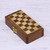 Acacia Wood Velvet Chess Set with Playing Pieces and Storage 'Royal Pastime'