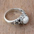 Cultured Freshwater Pearl Sterling Silver Solitaire Ring 'Eden's Promise in White'