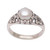 Cultured Freshwater Pearl Sterling Silver Solitaire Ring 'Eden's Promise in White'