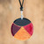 Multicolor Art Glass Pendant Necklace from Costa Rica 'Dawn Eclipse'