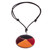Multicolor Art Glass Pendant Necklace from Costa Rica 'Dawn Eclipse'