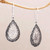 Sterling Silver Balinese Tendrils Tear Drop Dangle Earrings 'Silver Drop'