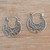 Sterling Silver Hoop Earrings Handcrafted in Bali 'Moonlight Descent'