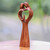 Hand-Carved Couple Family Love Suar Wood Heart Sculpture 'Piece of Me'