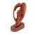 Hand-Carved Guardian Angel and Couple Suar Wood Sculpture 'Angelic Presence'