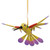 Copal Wood Yellow Colorful Alebrije Hummingbird Ornament 'Fanciful Flutter in Yellow'