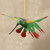 Wood Alebrije Hummingbird Ornament from Mexico 'Natural Flight'