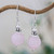Handcrafted Rose Quartz and Sterling Silver Dangle Earrings 'Candy Cloud'