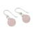 Handcrafted Rose Quartz and Sterling Silver Dangle Earrings 'Candy Cloud'