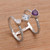 Bali Amethyst and Blue Topaz Multi-Stone Silver Ring 'Lolly'