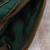 Pine Green Cotton and Silk Clutch with Leaf Motif Beading 'Enchanting'