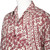 Men's Brick Red on Pale Yellow Print Rayon Long Sleeve Shirt 'Parang Style'