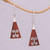 Wood Triangle Sterling Silver Swirl Modern Dangle Earrings 'Reach'