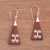 Wood Triangle Sterling Silver Swirl Modern Dangle Earrings 'Reach'