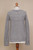Light Grey Baby Alpaca Long-Sleeve Pullover Knit Sweater 'Airy'
