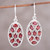 Handcrafted Garnet and Sterling Silver Dangle Earrings 'Palatial Crest in Crimson'