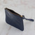 Handmade Navy Leather Wristlet from Brazil 'Trendy Fashion in Navy'