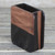 Hand Carved Ebony Wood Rounded Rectangle Pencil Holder 'Modern Nature'