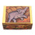 Elephant-Themed Wood Mini Jewelry Box from Bali 'Sumatran Elephant'