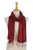 Ruby Red Tie-Dyed Handwoven Silk Scarf with Fringe 'Ruby Love'