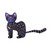 Black Alebrije Cat Silver and Purple Hand Painted Motifs 'Sophisticated Cat'
