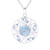 Sterling Silver Larimar Blue Topaz Round Pendant Necklace 'Blue Wheel'