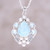 Blue Topaz and Cultured Pearl Necklace with Larimar 'Basket of Blossoms'