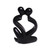 Hand-Carved Black Timeless Love Suar Wood Couple Sculpture 'Timeless Love'