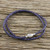 Leather Wrap Bracelet in Blue 15 in. from Thailand 'Blue Charm'