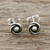 Combination Finish Sterling Silver Stud Earrings 'Cyclone Gleam'