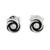 Combination Finish Sterling Silver Stud Earrings 'Cyclone Gleam'