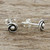 Combination Finish Sterling Silver Stud Earrings 'Cyclone Gleam'