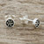 Petite Floral Sterling Silver Stud Earrings from Thailand 'Daisy Circles'