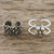 Floral and Heart Motif Sterling Silver Ear Cuffs 'Flower Love'