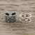 Floral and Rope Motif Sterling Silver Ear Cuffs 'Cool Charm'