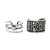 Floral and Rope Motif Sterling Silver Ear Cuffs 'Cool Charm'