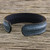 Men's Handcrafted Teal Leather Cuff Bracelet from Thailand 'Rugged Simplicity'