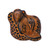 Orange-Amber Ceramic Jaguar Decorative Mask Wall Art 'Watchful Jaguar'