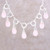 Rose Quartz Linked Pendant Necklace from India 'Delightful Dance'