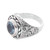 Blue Topaz Cocktail Ring Crafted in Bali 'Tari Lotus'