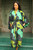 Women's Fair Trade Batik Robe 'Emerald Birds'