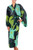 Women's Fair Trade Batik Robe 'Emerald Birds'