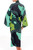 Women's Fair Trade Batik Robe 'Emerald Birds'